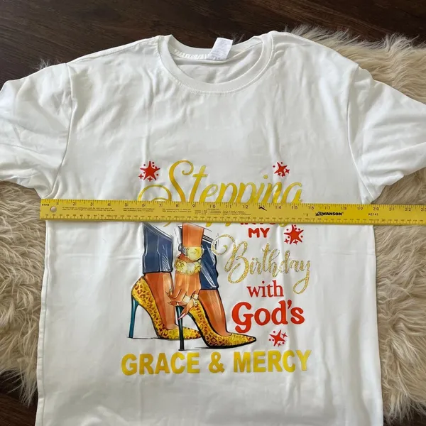 Source Unknown NWOT White Birthday Graphic Tee T-shirt Size Men M / Womens L - Image 3