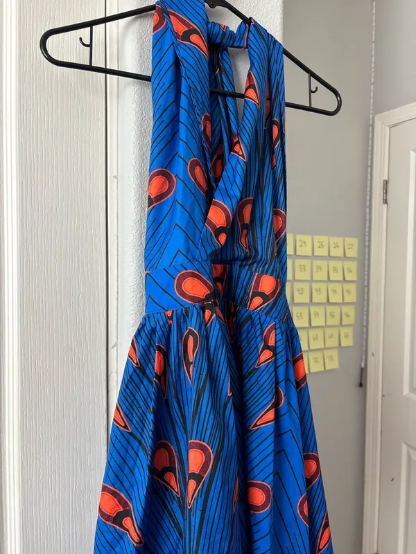 Blue mini halter dress Size M - Image 4