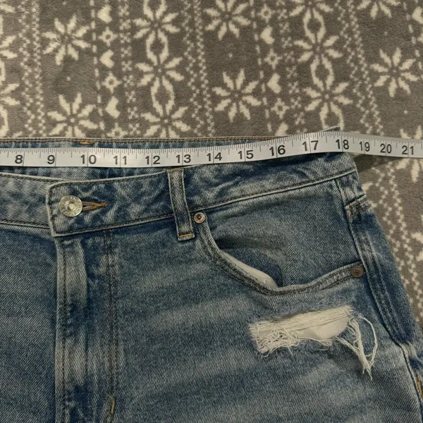 American Eagle Stretch Ripped Mom Jean High Waist 4041 Size 16 Short Streetwear‎ - Image 9