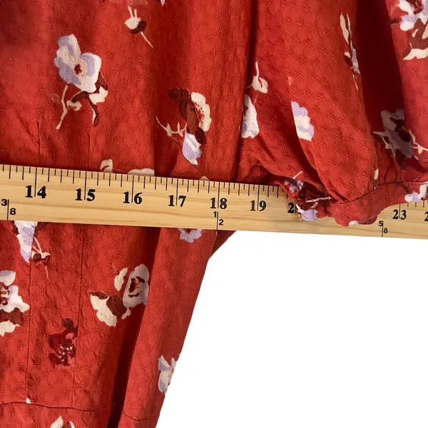 Universal Threads NWT Women's Plus Size‎ XXL Orange Floral Full Button Dress - Image 8