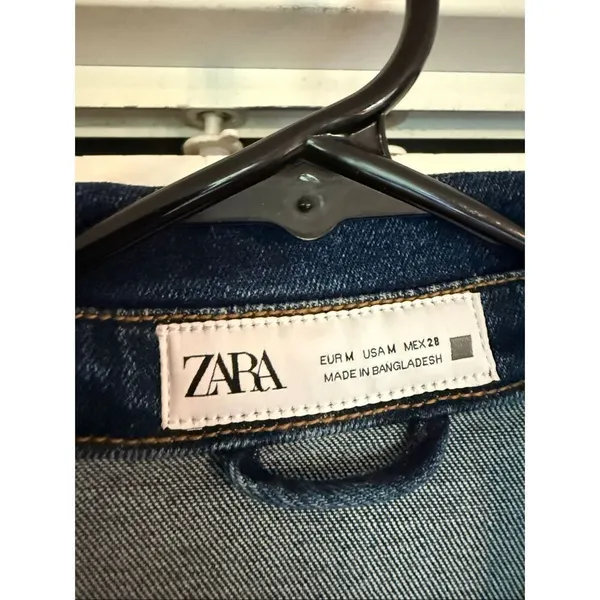 Zara denim long sleeve mini dress size M - Image 4