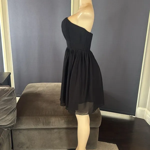 Women’s Black Strapless Short Chiffon Homecoming Party Dress Size M (8) NEW - Image 5