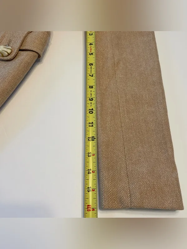 Magaschoni Trench Coat. Wool blend. Button Close. Lined. Herringbone. - Image 10