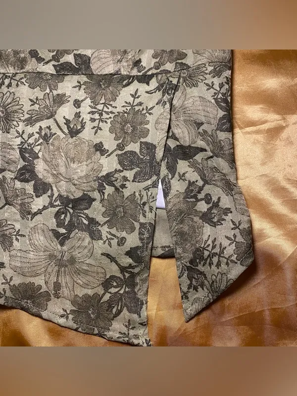 Cider Green Jacquard Floral Split Tube Top - Image 3