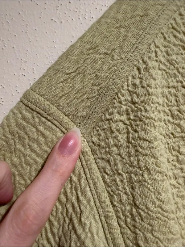 Lululemon Textured Crewneck Pullover Cropped 3/4 Sleeve Sweatshirt Dew Green 4 - Image 9