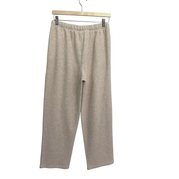 SKIMS Small Oatmeal Heather Cotton Fleece Classic Straight Leg Pants NWT - Image 6