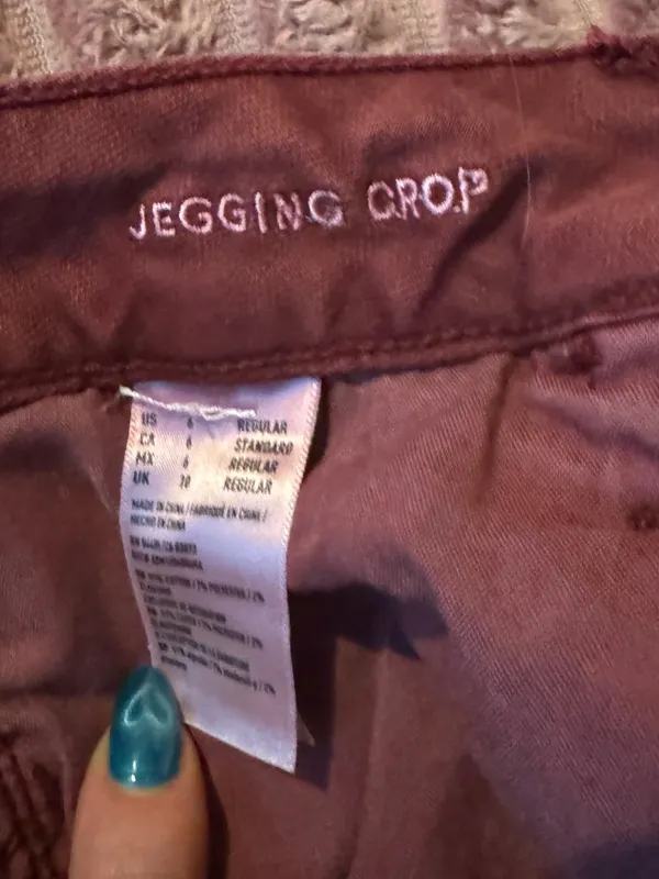American Eagle Outfitters Maroon Red Super Stretch Jeggings Crop Jeans - Image 6