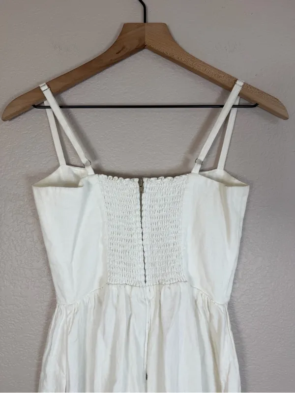 Reformation Tori Linen Dress White size 4 $249 Button Down Sundress - Image 14