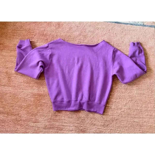 PINK Victoria’s Secret Purple Logo Cropped Sweatshirt XS - Image 6