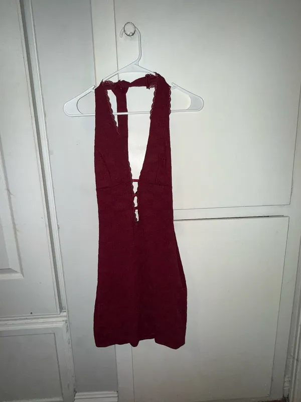Lace burgandy dress Red Size M - Image 4