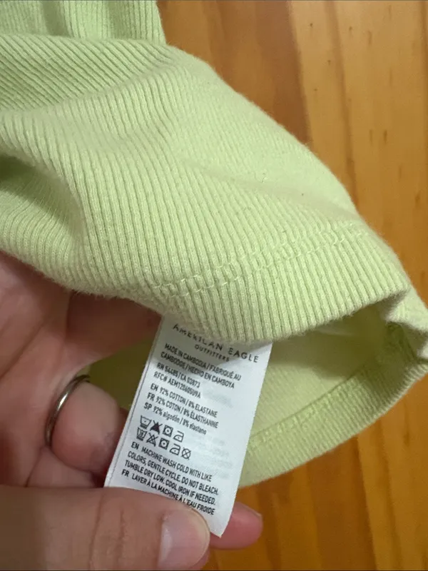 American Eagle Size XS Green Ribbed Tank Top - Image 3