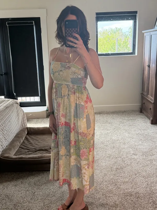 MINKPINK Floral Patchwork Midi Dress XS Cottagecore Boho - Image 6