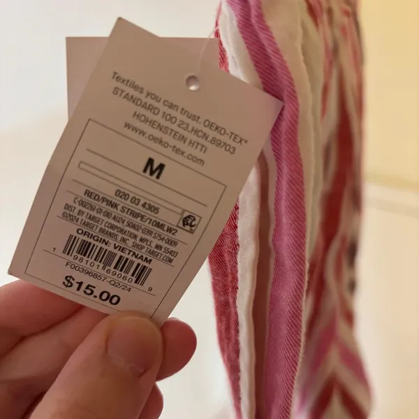 Auden NWT Women's Pink Striped Flannel Sleep Short Size M - Image 7