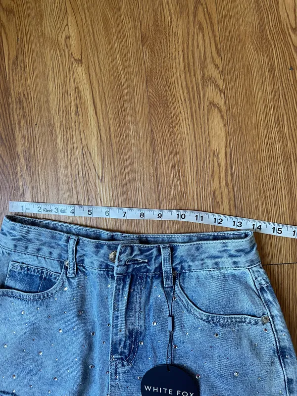 White fox bring the vibe denim shorts NWT - Image 10