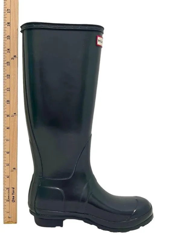 HUNTER Original Tall Gloss Rain Boots in Gray Women’s Size 7 - Image 10