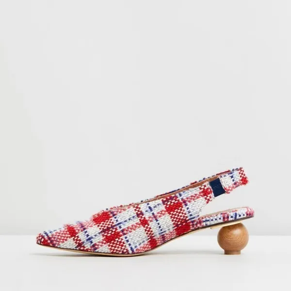 Jaggar Sheric Check Pump Red Size 5 - Image 2