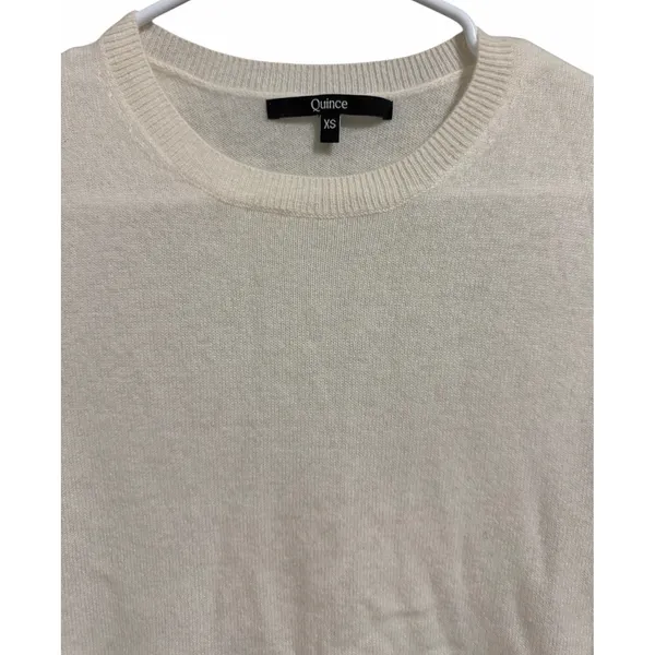 Quince Mongolian Cashmere Crewneck Sweater Ivory Women's‎ Size X-Small - Image 3