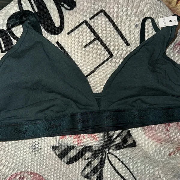 Pink Bralettes & Bra Tops Logo‎ Cotton Triangle Bralette - Image 4