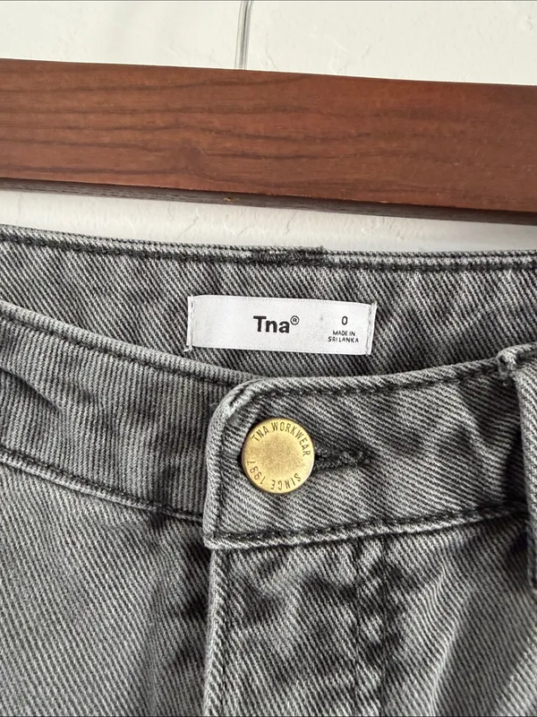 Aritzia Tna Greenwich Carpenter Pants Size 0 Gray Denim Utility Workwear - Image 2