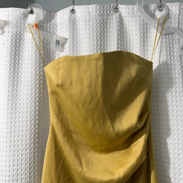 WAYF x Emma Rose Kenny Strapless Gold Minidress Size Small - Image 4