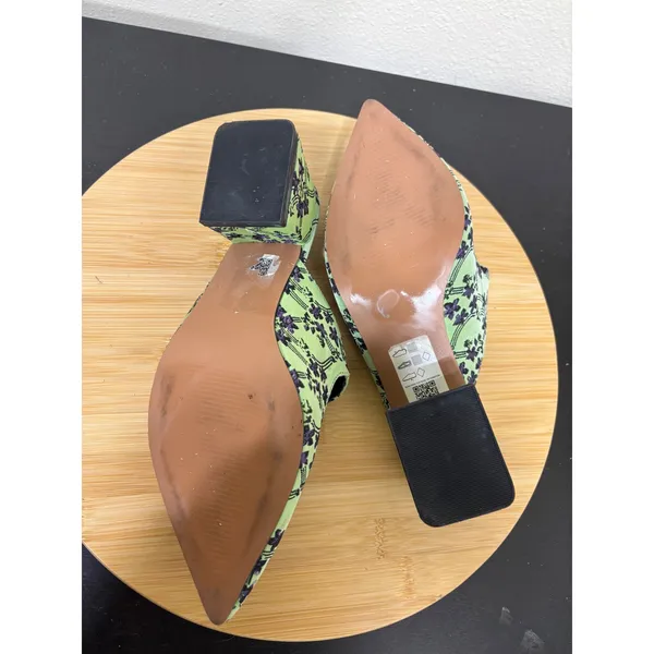 ASOS DESIGN Mules 8 Floral Green Rhinestone Buckle‎ Block Heel Pointed Toe - Image 7