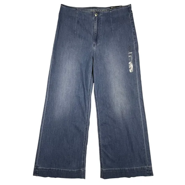 American Eagle Outfitters Women's Wide Leg Jeans - Medium Blue - Image 4