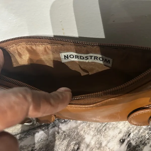 Nordstrom Brown Leather Pouch - Image 4