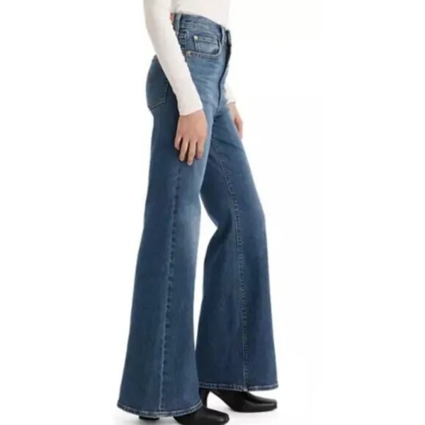 Levi's Ribcage Bell Bottom Jeans 27x32 Dark Wash - Image 3