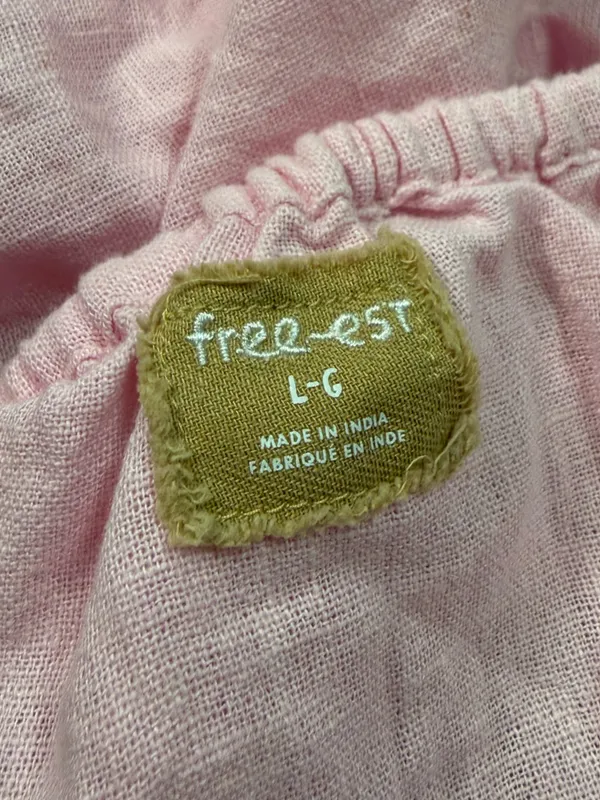 Free People Free-Est Melted Away Cotton Linen Blend Crop Top in Pink Size Large - Image 5