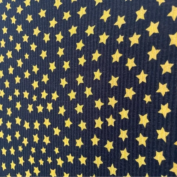 Black Yellow Mock Neck Long Sleeve Maxi Star Print‎ Dress Quirky Dopamine sz Med - Image 7