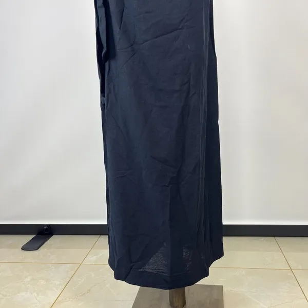 NWOT Farm Rio Linen Blend Black One Shoulder Bow Smocked Wrap Maxi Dress Sz M - Image 6