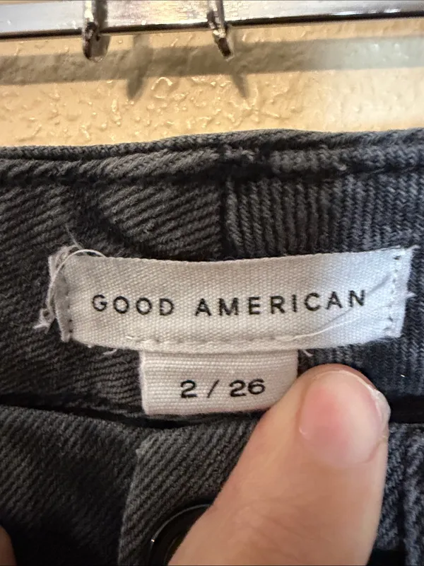 Good American Good Boy High Waist Skinny Jeans Womens Size 2/26 Raw Hem‎ Stretch - Image 6