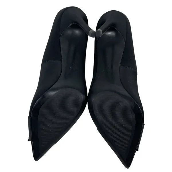 Mango Satin Pointed Toe Heel Pump with Buckle Black Size 37/ 6.5 - Image 10