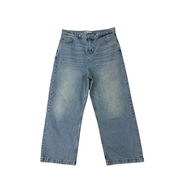 Zara Women's Light Blue High Waisted Wide Leg Jeans Size 6 EUC - Image 2