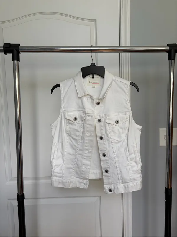 Vince Camuto White Sleeveless Jacket Vest - Image 2