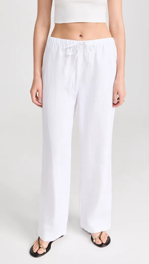 Reformation Olina Linen Pants White - Image 2