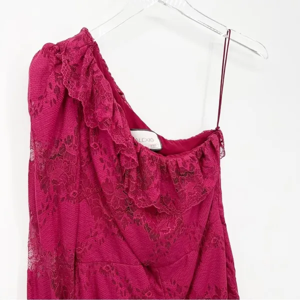 Alexis llana One Shoulder Ruffle Lace Bodycon Mini Dress S - Image 5