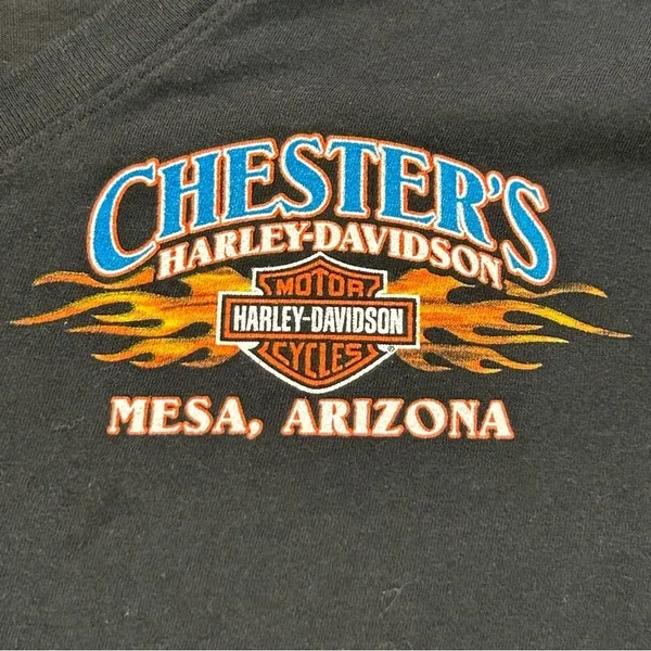 Harley-Davidson Women's V-neck Chester's Mesa, Arizona T-shirt Black Medium - Image 6