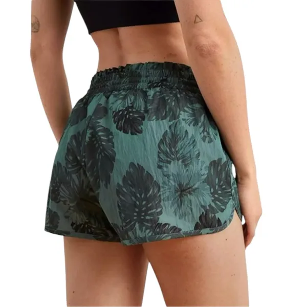 NEW Aerie Green Palm Leaf Print Nylon Athletic Shorts size Large - Image 2