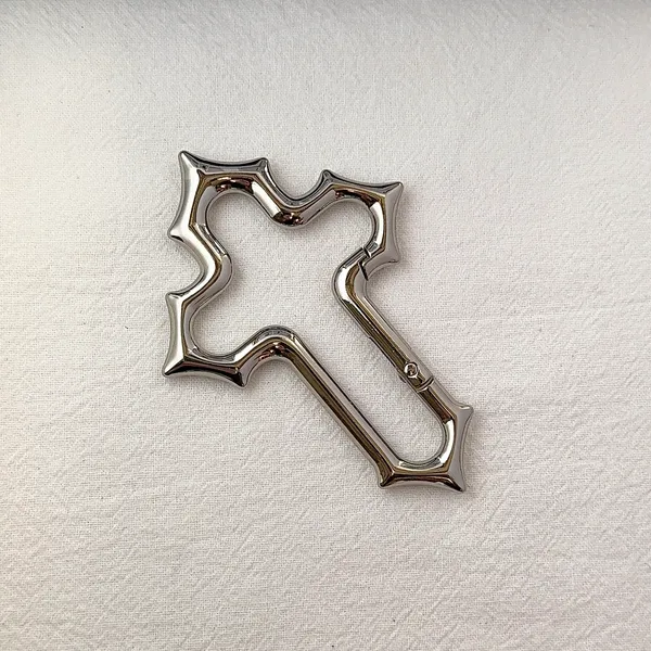 Car Keychain for Men Women Hollow Cross Design Carabiner Keychain Bag Charm - Image 2
