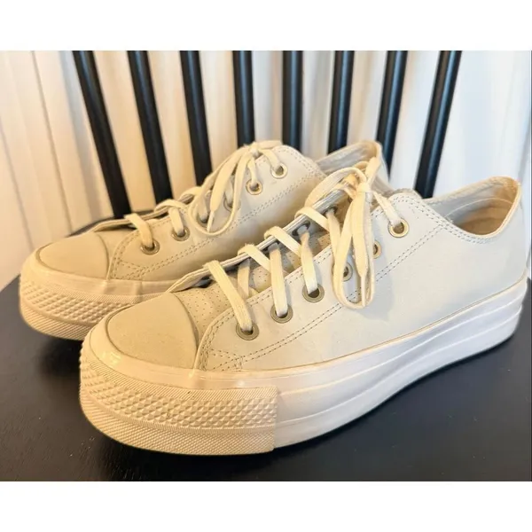 Converse Chuck Taylor All Star Lift platform golden hits leather sneaker 8.5 - Image 9