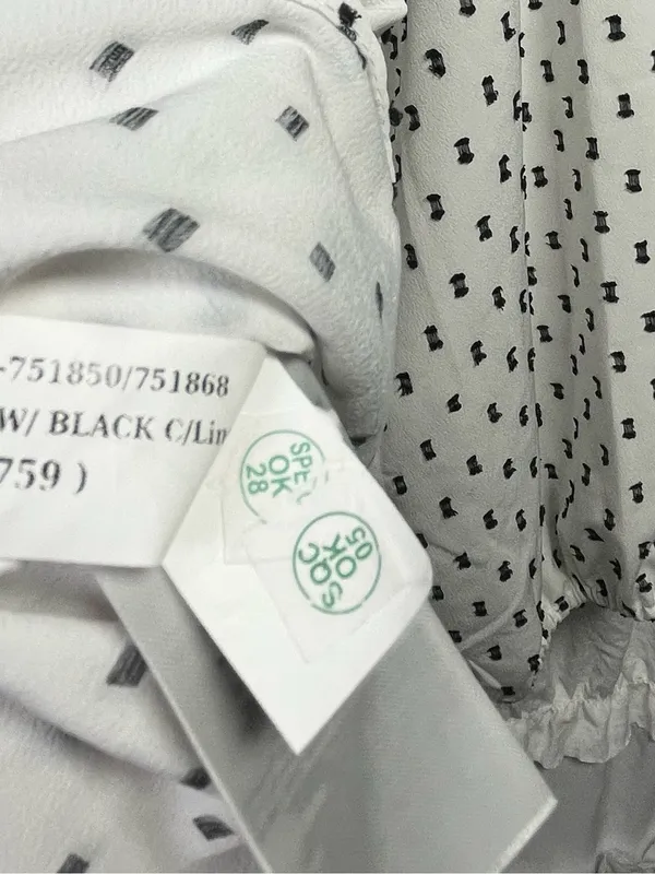 Women’s Blouse 2XL Plus White Waist-Defined Clip-Dot Shirt V-Neck Top - Image 6