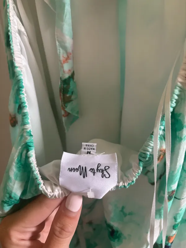 Teal mini sundress Green Size M - Image 3
