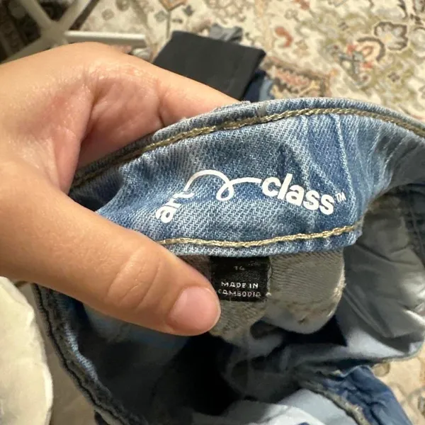 Wide-Leg Cargo Jeans for Women - Light Blue - Image 3