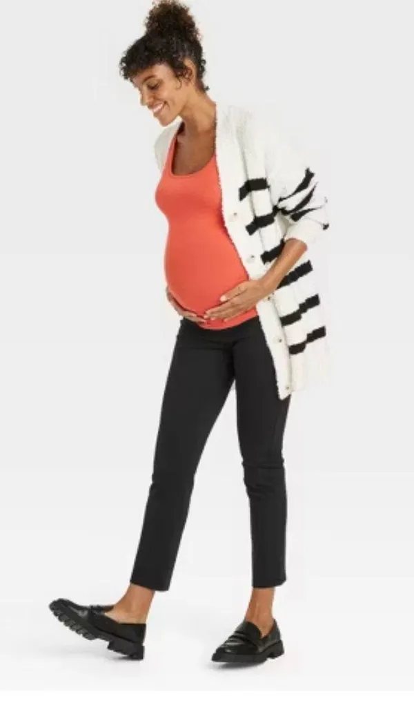 Isabel Maternity Over-Belly Ponte Maternity Pants Small Maternity - Image 4