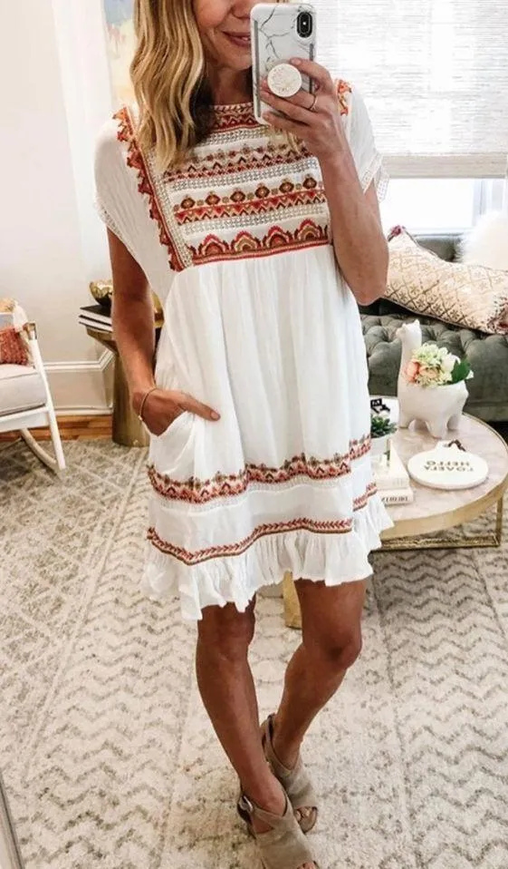 Free People Sunrise Wanderer Mini Dress M - Image 11