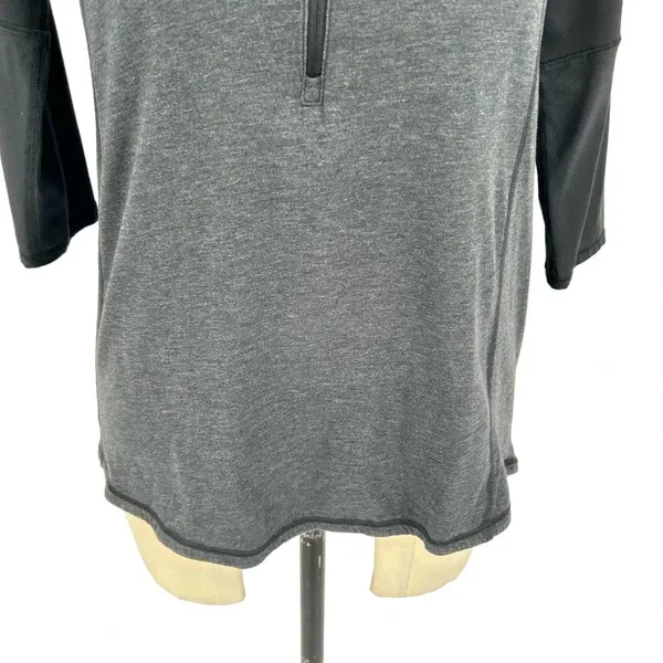Lululemon Spincity Top Long Sleeve Zip Tee Layer Heathered Black Gray Size 6 - Image 3