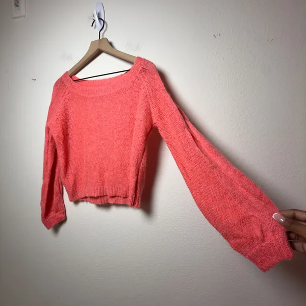 Anthropologie Rosie Neira‎ Women Alpaca Sweater XS Pink Fuzzy Slouchy Coastal - Image 5