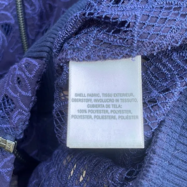 Anthropologie EUC Elevenses Miranda Lace Bomber Jacket Purple Oversized Small - Image 9
