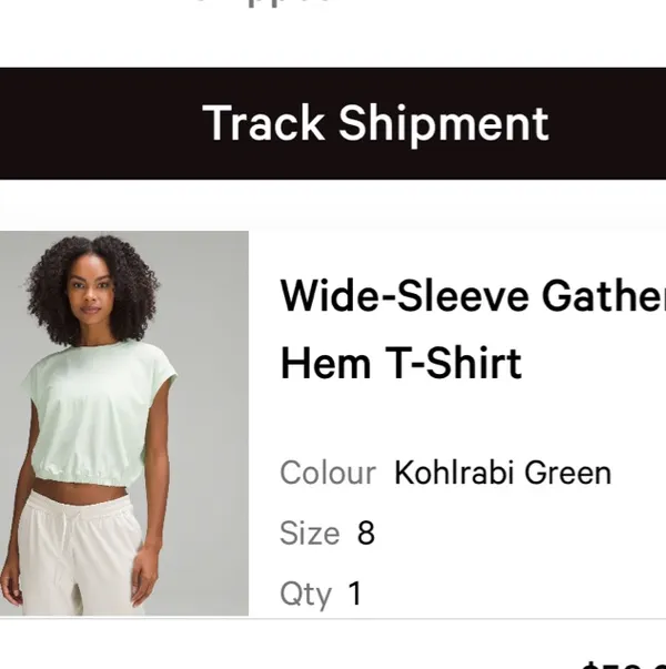 Wide Sleeve Gathered Lululemon Hem T-Shirt - Image 4